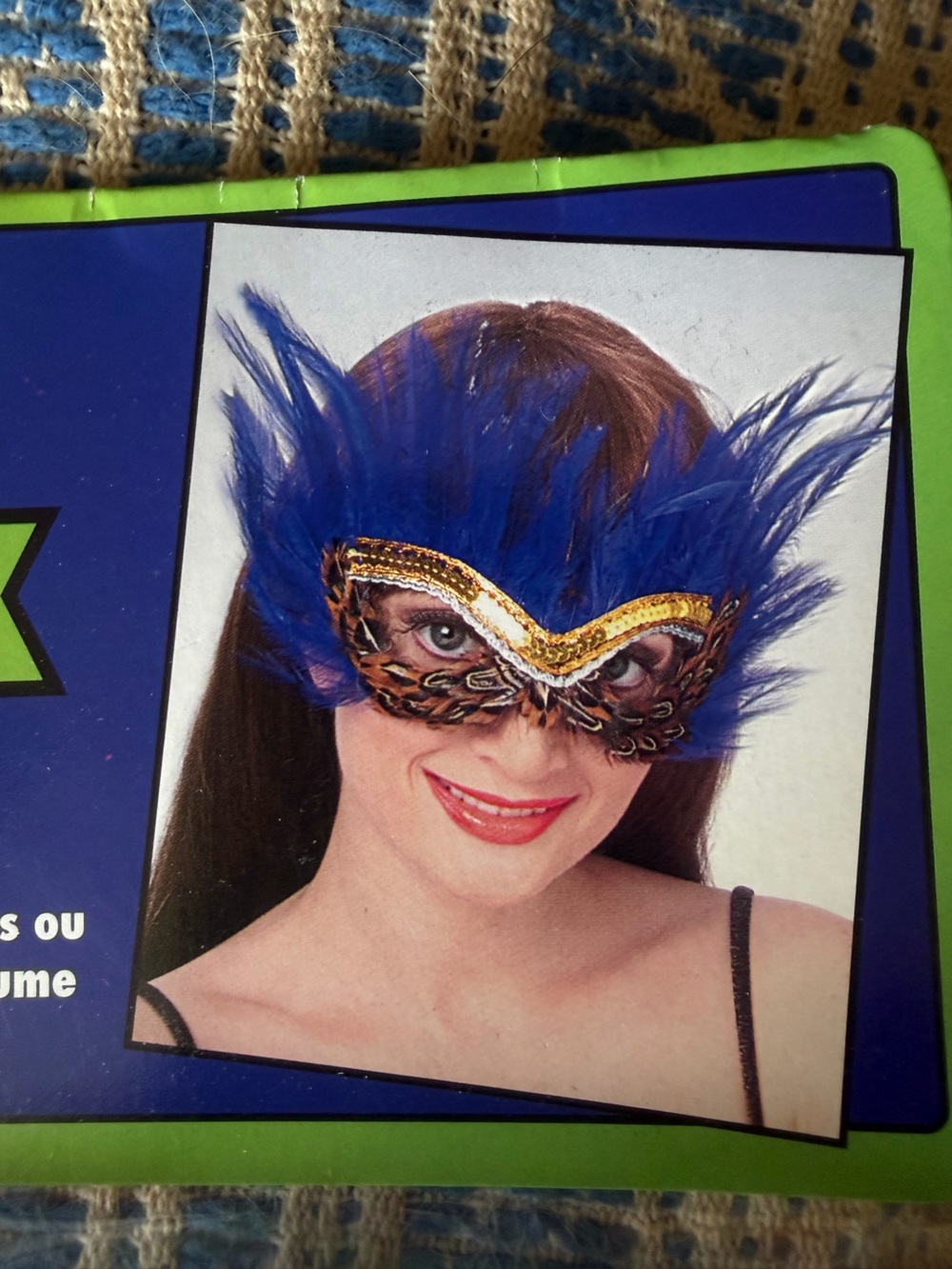 Blue Feathered/Sequinned Masquerade Eyemask w/ Bonus Eyepatch Accessories. O/S